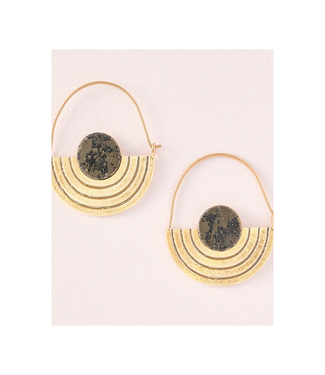 Scout Curated Wears Stone Orbit Earring - Pyrite/Gold