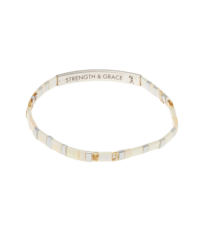 Good Karma Miyuki Bracelet - Strength & Grace Ivory/Silver