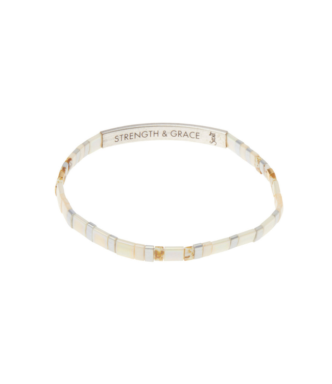 Scout Curated Wears Good Karma Miyuki Bracelet - Strength & Grace Ivory/Silver