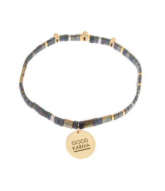 Scout Curated Wears Good Karma Miyuki Bracelet - Good Karma OIl Slick/Sparkle/Gold
