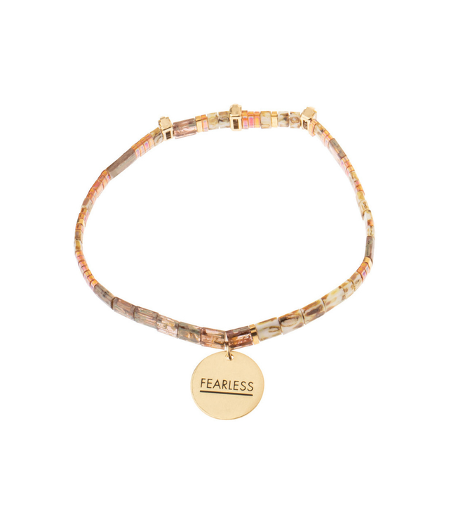 Scout Curated Wears Good Karma Miyuki Bracelet - Fearless Tortoise/Sparkle/Gold