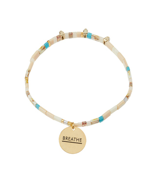 Good Karma Miyuki Bracelet - Breathe Ivory/Sparkle/Gold