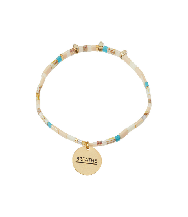 Scout Curated Wears Good Karma Miyuki Bracelet - Breathe Ivory/Sparkle/Gold
