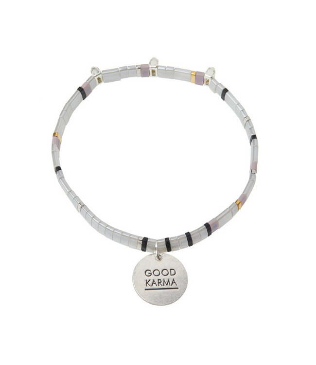Good Karma Miyuki Bracelet - Good Karma Cloud/Sparkle/Silver
