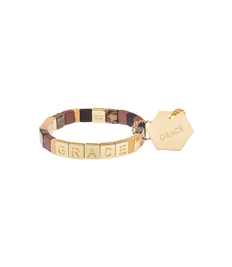 Scout Curated Wears Empower Bracelet - GRACE Gold/Rhodonite/Rose Quartz