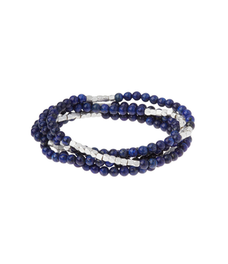 Stone Wrap Bracelet/Necklace - Lapis/Silver