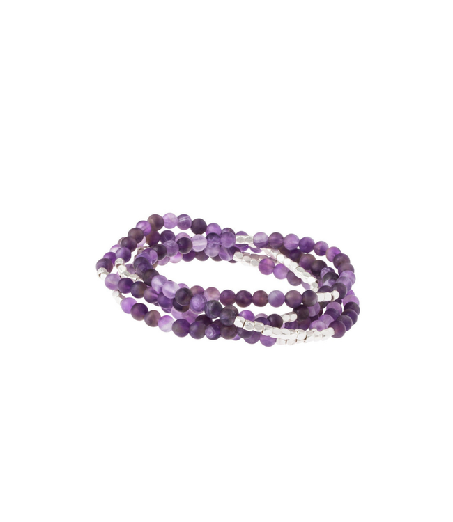 Scout Curated Wears Stone Wrap Bracelet/Necklace - Amethyst/Silver