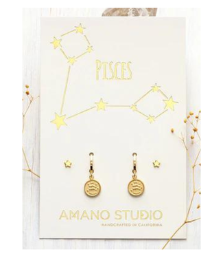 Amano Studio Zodiac Huggie Stack-Pisces