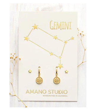 Amano Studio Zodiac Huggie Earrings-Gemini