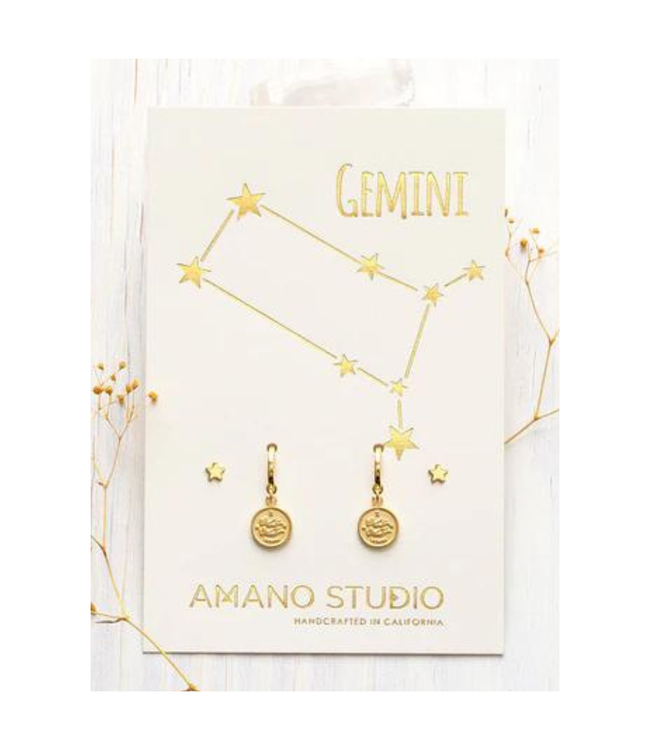 Amano Studio Zodiac Huggie Earrings-Gemini