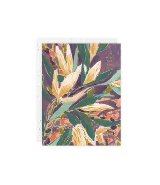 Seedlings Purple Mini Floral Card