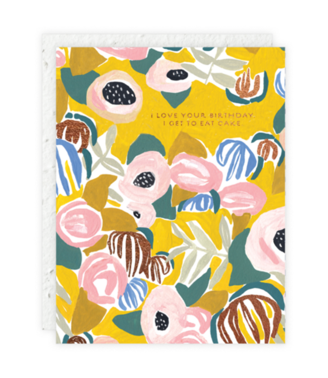 Pink Peonies with Blue Card