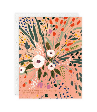 Seedlings Bursting Flowers Birthday Card