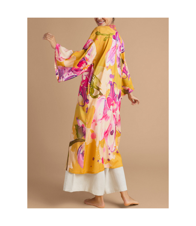 Powder Design Mustard Orchid Kimono