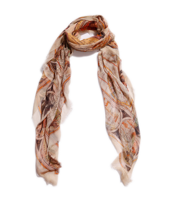 Vintage World Map Scarf