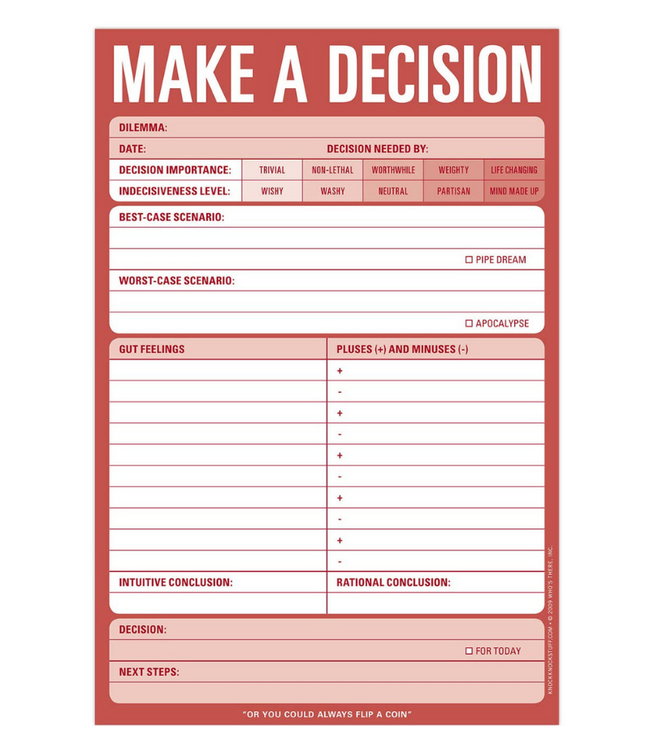 Make A Decision Pad