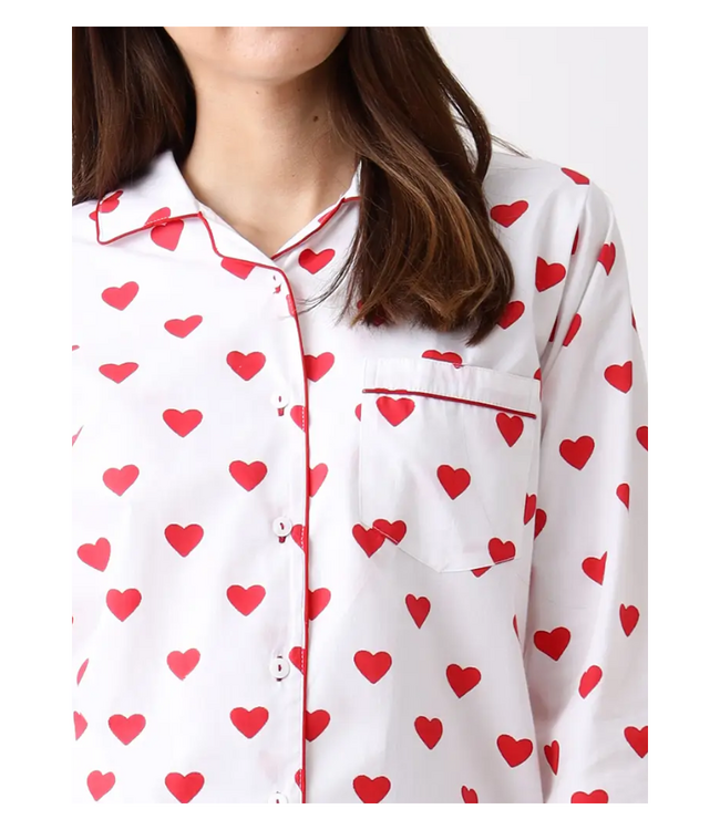 Red Hearts Pajama Set