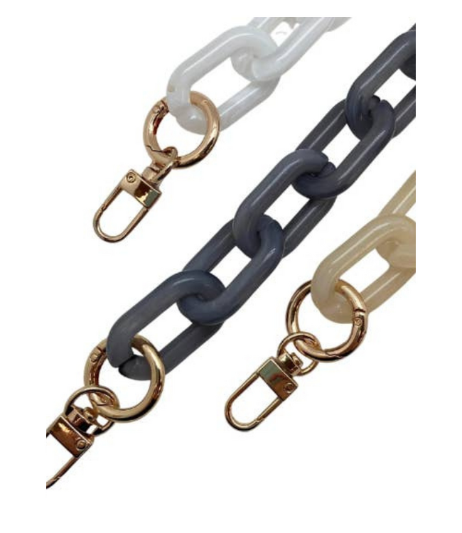 Marble Acrylic Short Shoulder Chain - Grey