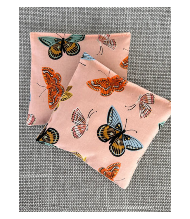 Gilded Butterflies Pink Cotton Lavender Sachet Bundle