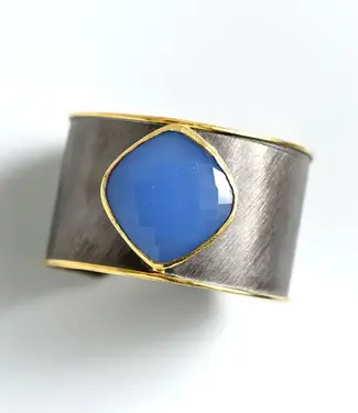 Stone Cuff Blue Chalcedony Stone Cuff Blue Chalcedony
