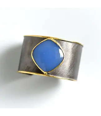 Felix Stone Cuff Blue Chalcedony