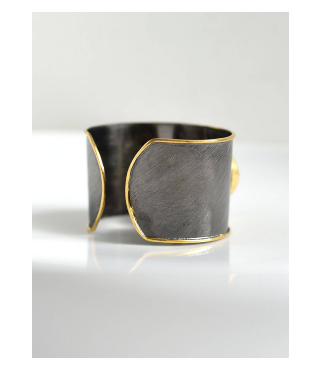 Stone Cuff Blue Chalcedony