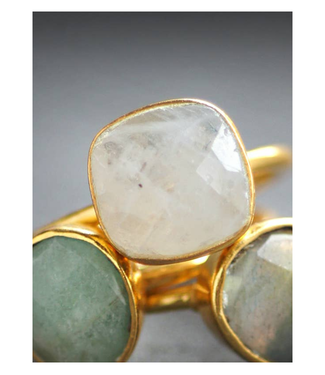 Cushion Ring Moonstone Cushion Ring Moonstone