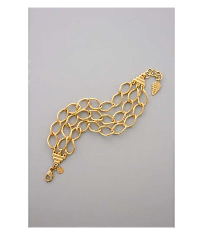 Gold Chain Bracelet Triple