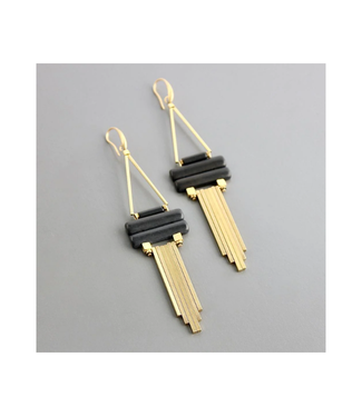 David Aubrey Geometric Magnesite Earrings BK David Aubrey Geometric Magnesite Earrings BK