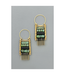 David Aubrey Green Stone Hoop Earrings