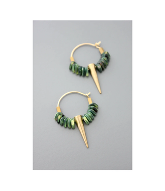 David Aubrey Small Glass and Spike Hoops David Aubrey Small Glass and Spike Hoops