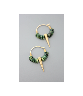 David Aubrey Small Glass and Spike Hoops