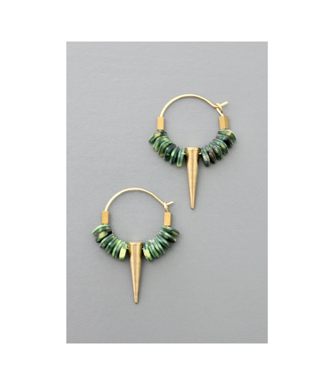 Small Glass and Spike Hoops