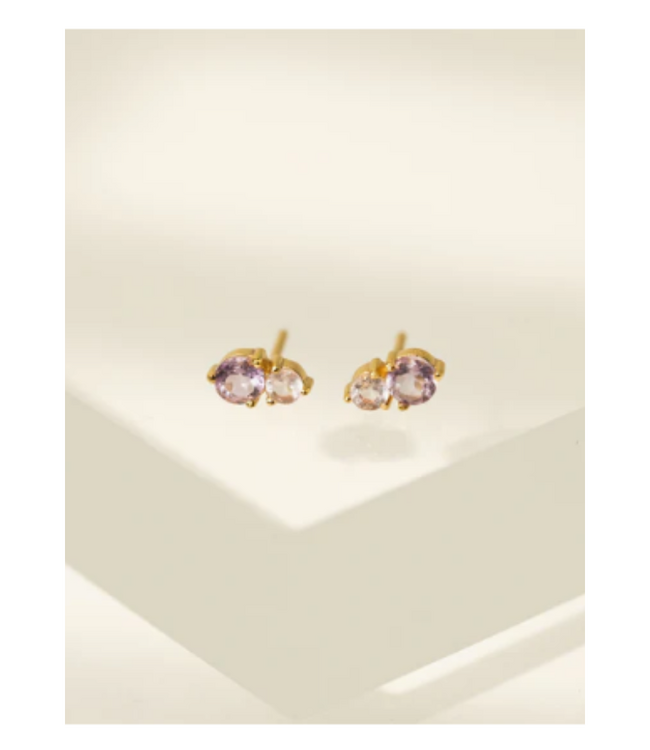Luma Studs Rose Quartz/Amethyst