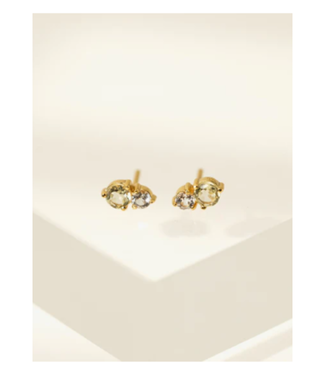 Luma Studs Lemon Quartz/WHT Topaz