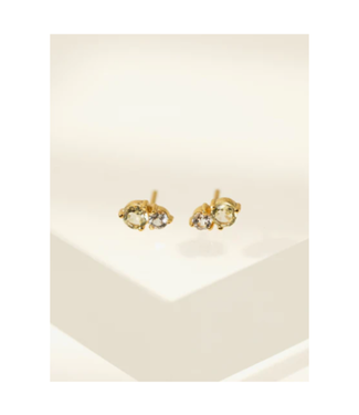 Lover's Tempo Luma Studs Lemon Quartz/WHT Topaz