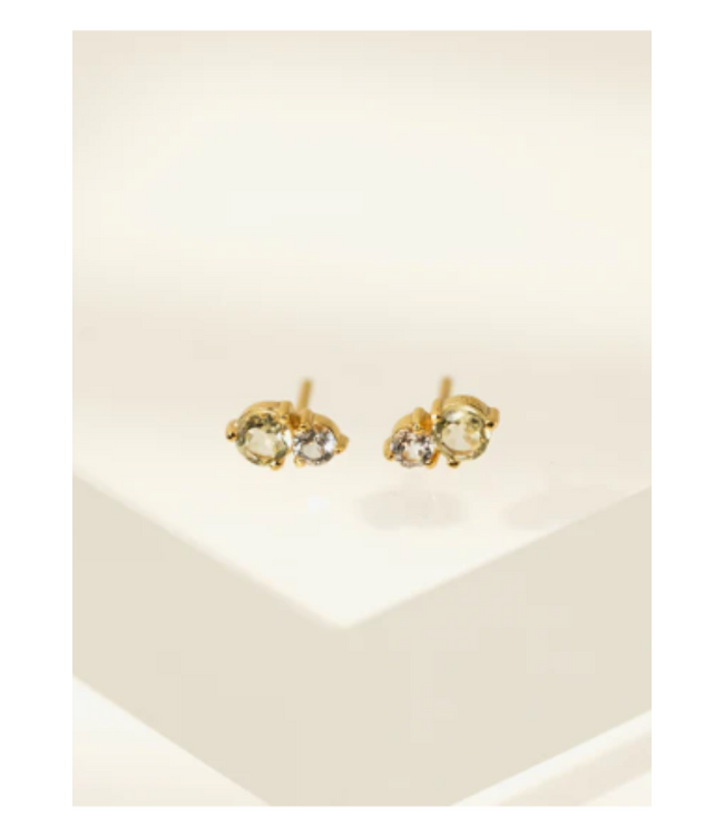 Luma Studs Lemon Quartz/WHT Topaz