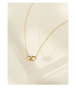 Luma Necklace Lemon Quartz/White Topaz