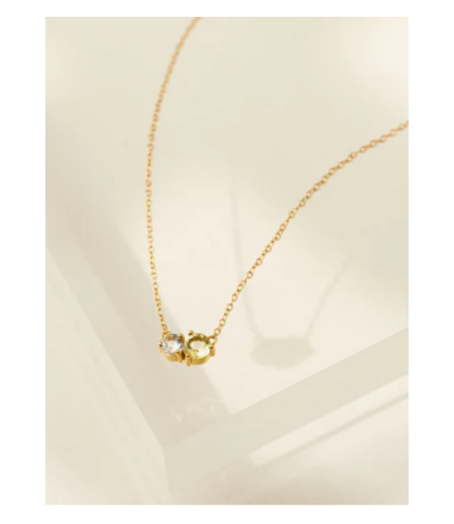 Luma Necklace Lemon Quartz/White Topaz