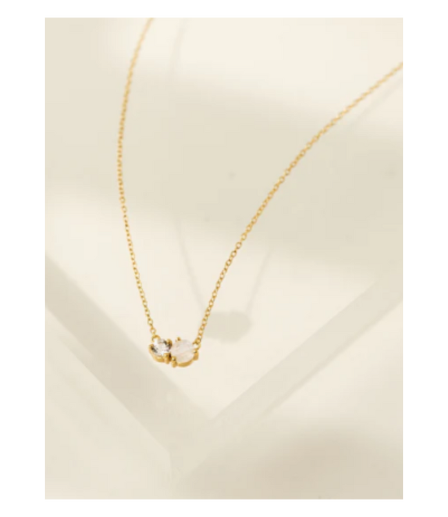 Luma Necklace Moonstone/White Topaz