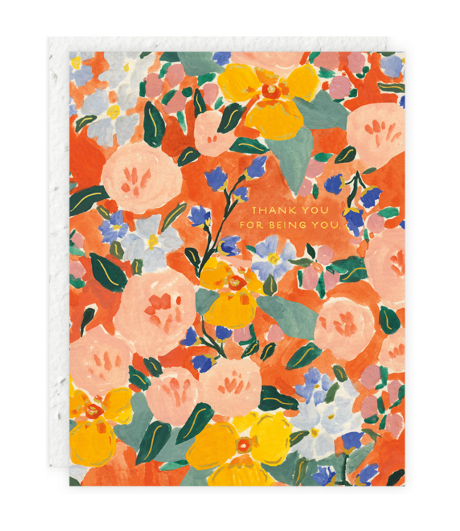 Red Orange Floral Card