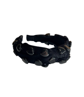 Stone Quartz Traditional Knot Headband Black