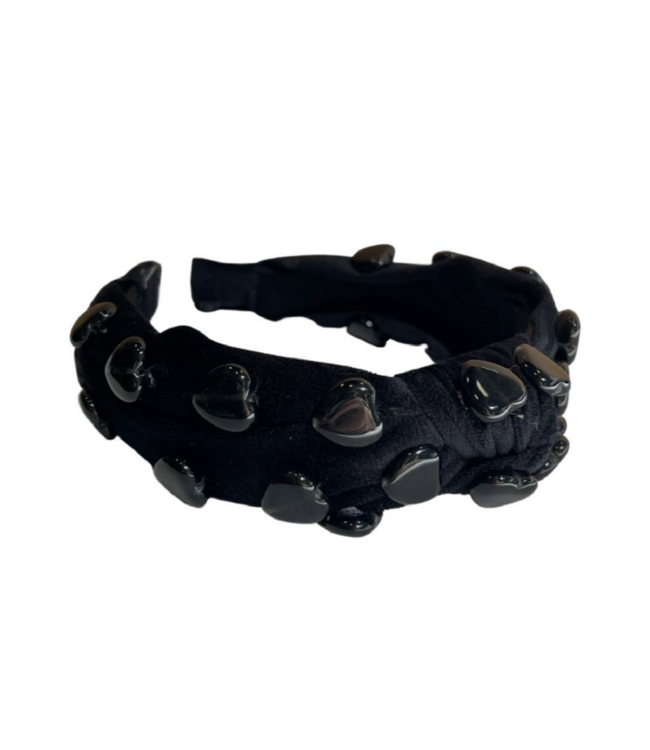 Stone Quartz Traditional Knot Headband Black