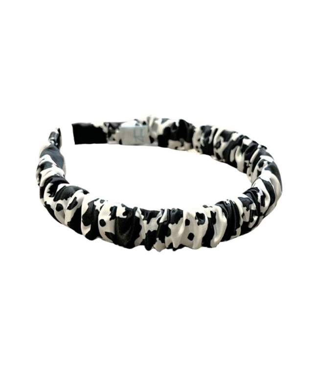 Scrunch Headband Black Cowhide