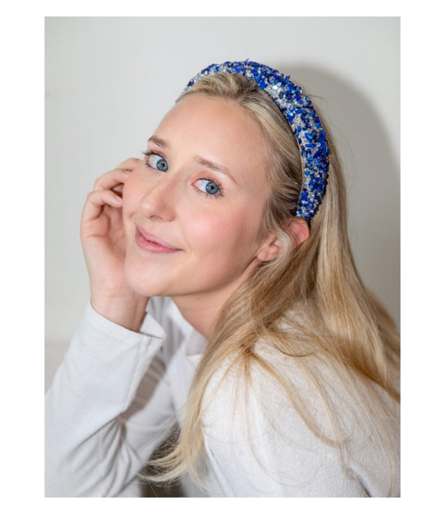 All That Glitters Headband Blue Silver