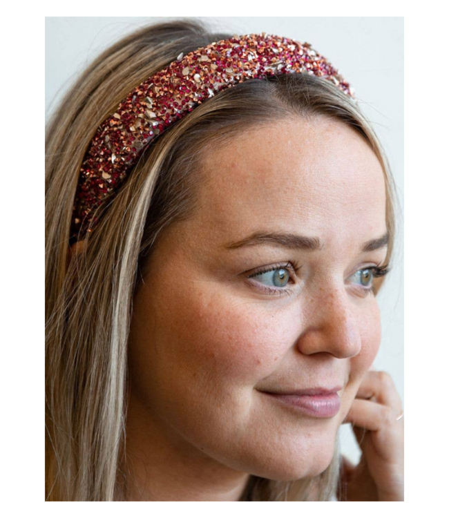 All That Glitters Headband Maroon Hues
