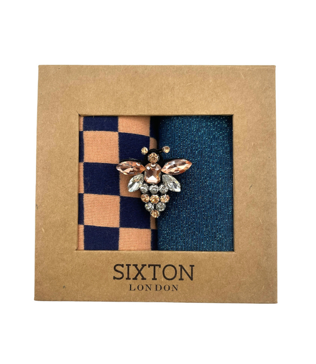 Blue Tokyo & Blue Checkerboard Duo Sock Box