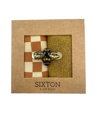 Gold Tokyo & Amber Checkerboard Duo Sock Box