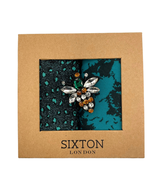 Turquoise Oslo & Lux Turquoise Cheetah Duo Sock Box