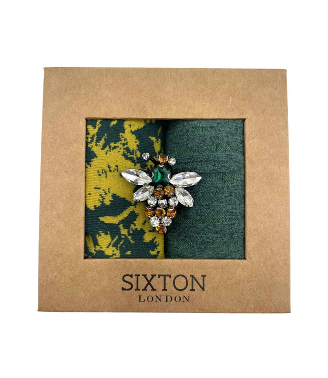 Green Boston & Teal Oslo Duo Sock Box